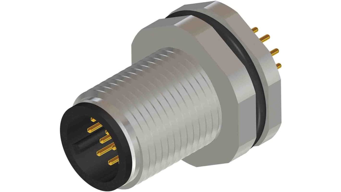 RS PRO Circular Connector, 12 Contacts, Rear Mount, M12 Connector, Plug, Male, IP67