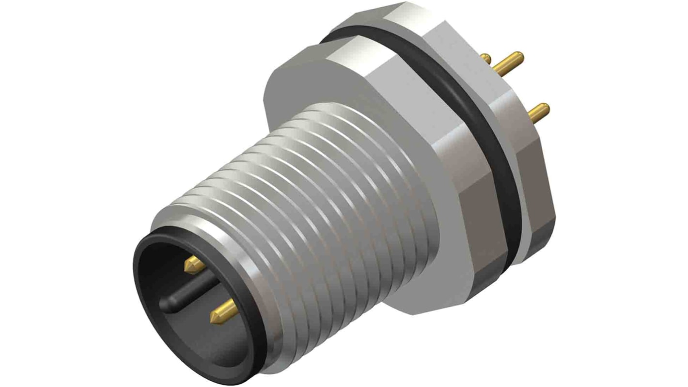 RS PRO Circular Connector, 4 Contacts, Rear Mount, M12 Connector, Plug, Male, IP67