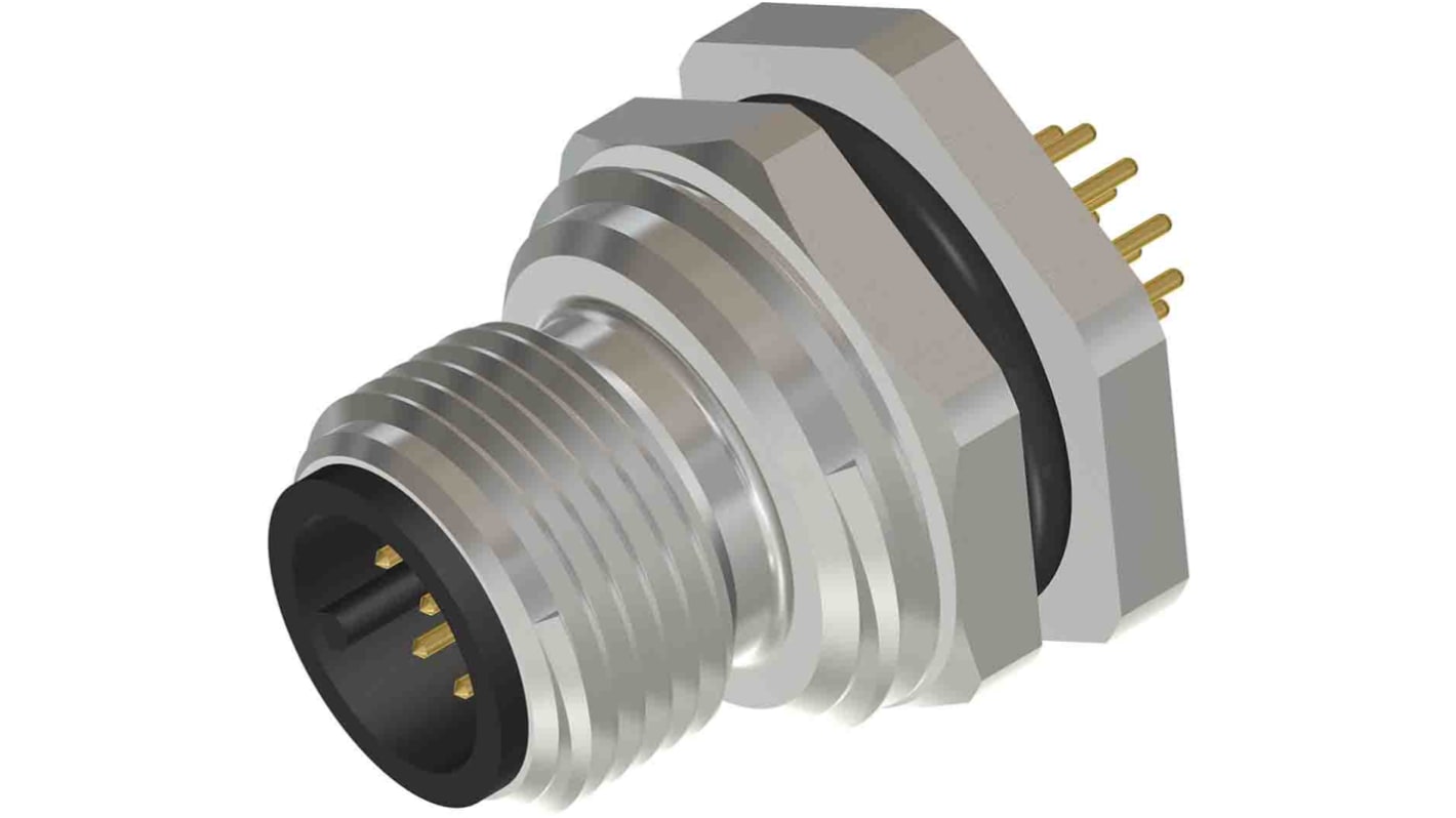 RS PRO Circular Connector, 12 Contacts, Rear Mount, M12 Connector, Plug, Male, IP67