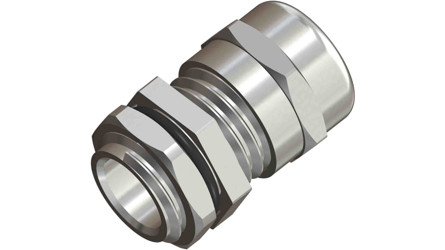 RS PRO Silver Metal Cable Gland, PG13.5 Thread, 6mm min., 12mm max., IP68