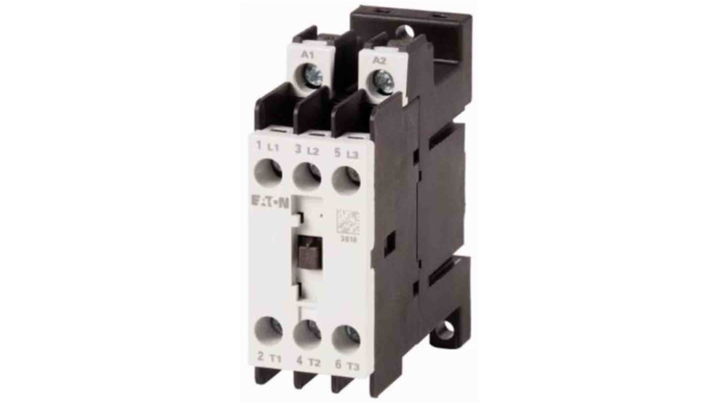 Relè contattore Eaton, 3 poli, 3 NA, 4 A, bobina 24 V c.c.