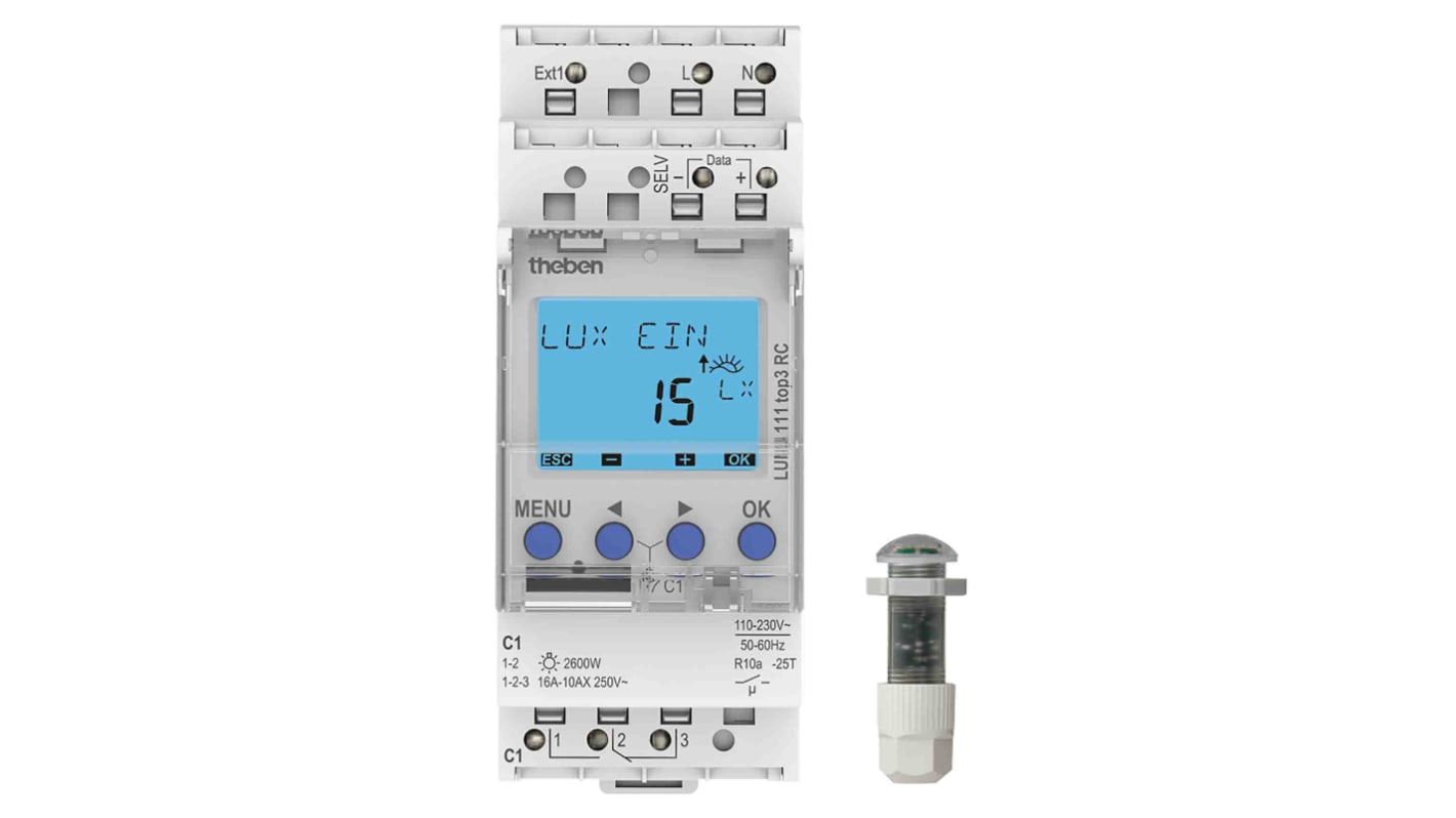 Theben Analogue DIN Rail Time Switch 110 → 230 V ac, 1-Channel