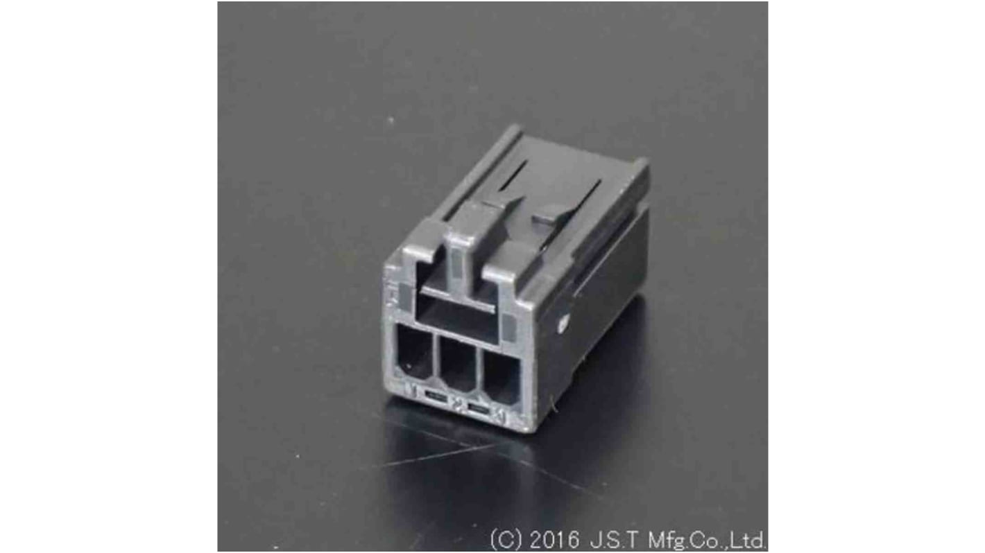 JST, J2000 Female PCB Connector Housing, 2.5mm Pitch, 3 Way, 1 Row