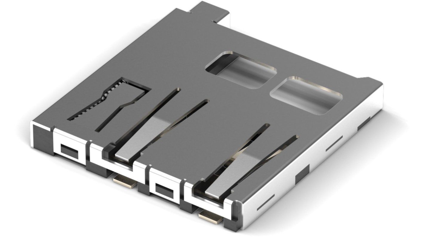 Wurth Elektronik, WR-CRD 8 Way Horizontal Micro SD MicroSD Card Connector With Solder Termination