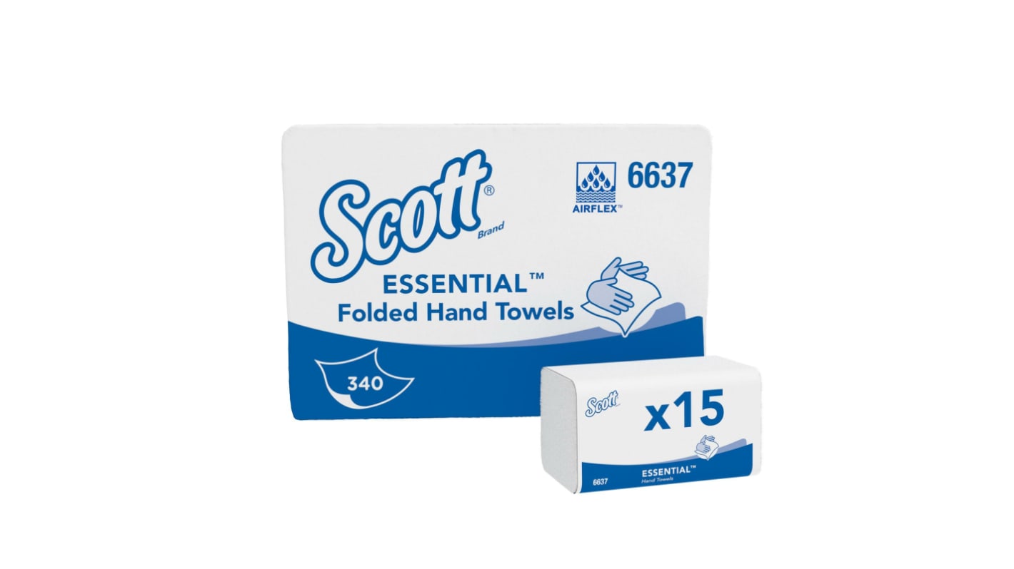 Asciugamani di carta Kimberly Clark, in , 1 strato, 340 fogli da 186mm