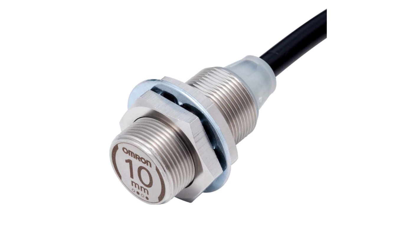 Omron Inductive Barrel-Style Proximity Sensor, M18 x 1, 10 mm Detection, PNP Output, 10 → 30 V, IP67