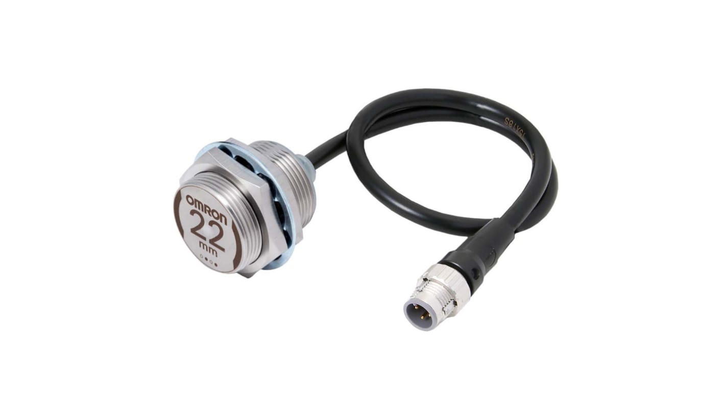 Omron Inductive Barrel-Style Proximity Sensor, M30 x 1.5, 22 mm Detection, PNP Output, 10 → 30 V, IP67