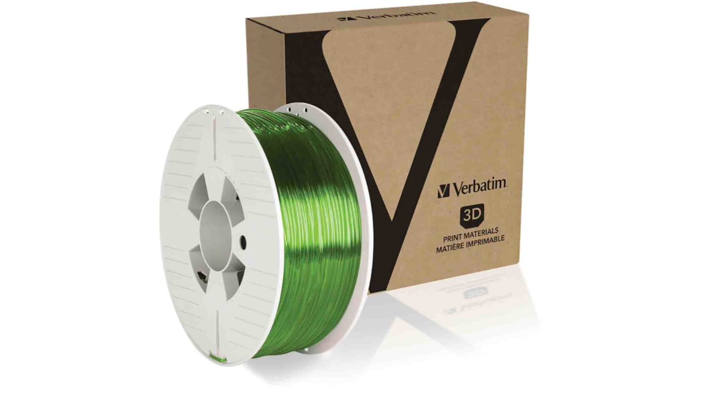 Verbatim 2.85mm Green PET-G 3D Printer Filament, 1kg