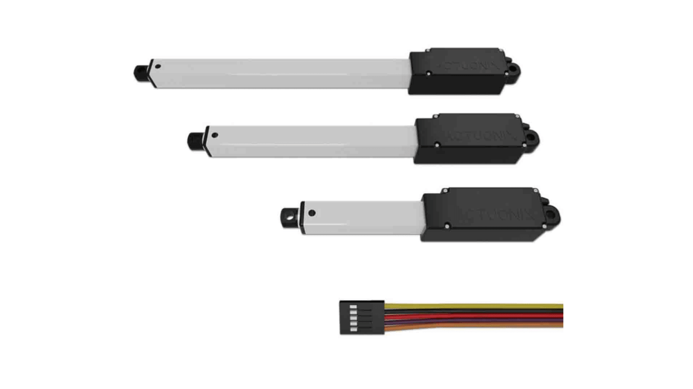 Actuador lineal eléctrico Actuonix L16, 20% ciclo de trabajo 200N, 12V dc, 8mm/s, 50mm