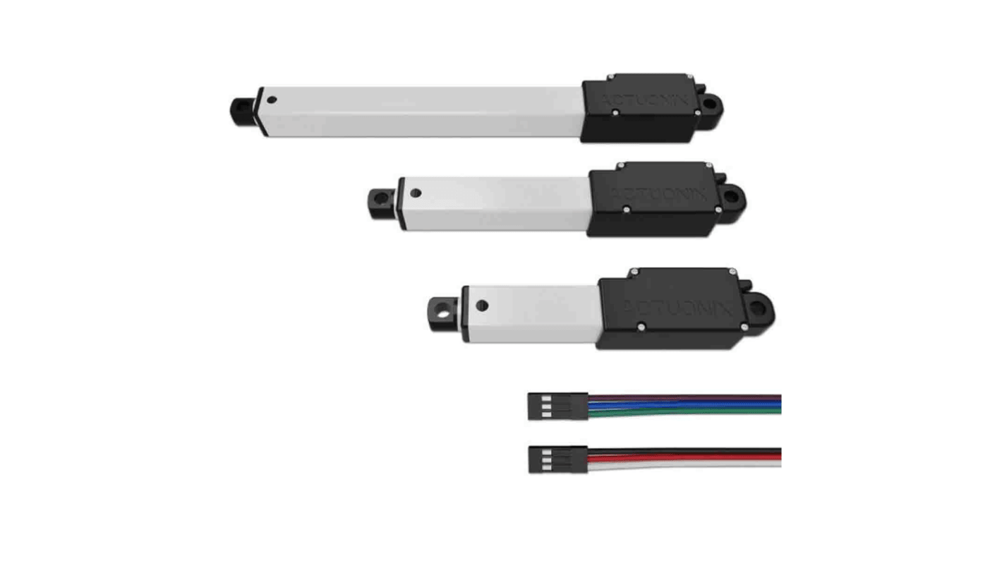 Actuador lineal eléctrico Actuonix L12, 20% ciclo de trabajo 80N, 12V dc, 6.5mm/s, 30mm