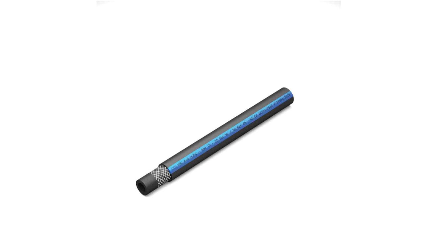 RS PRO TPE, Hose Pipe, 10mm ID, 17mm OD, Black, Blue, 25m