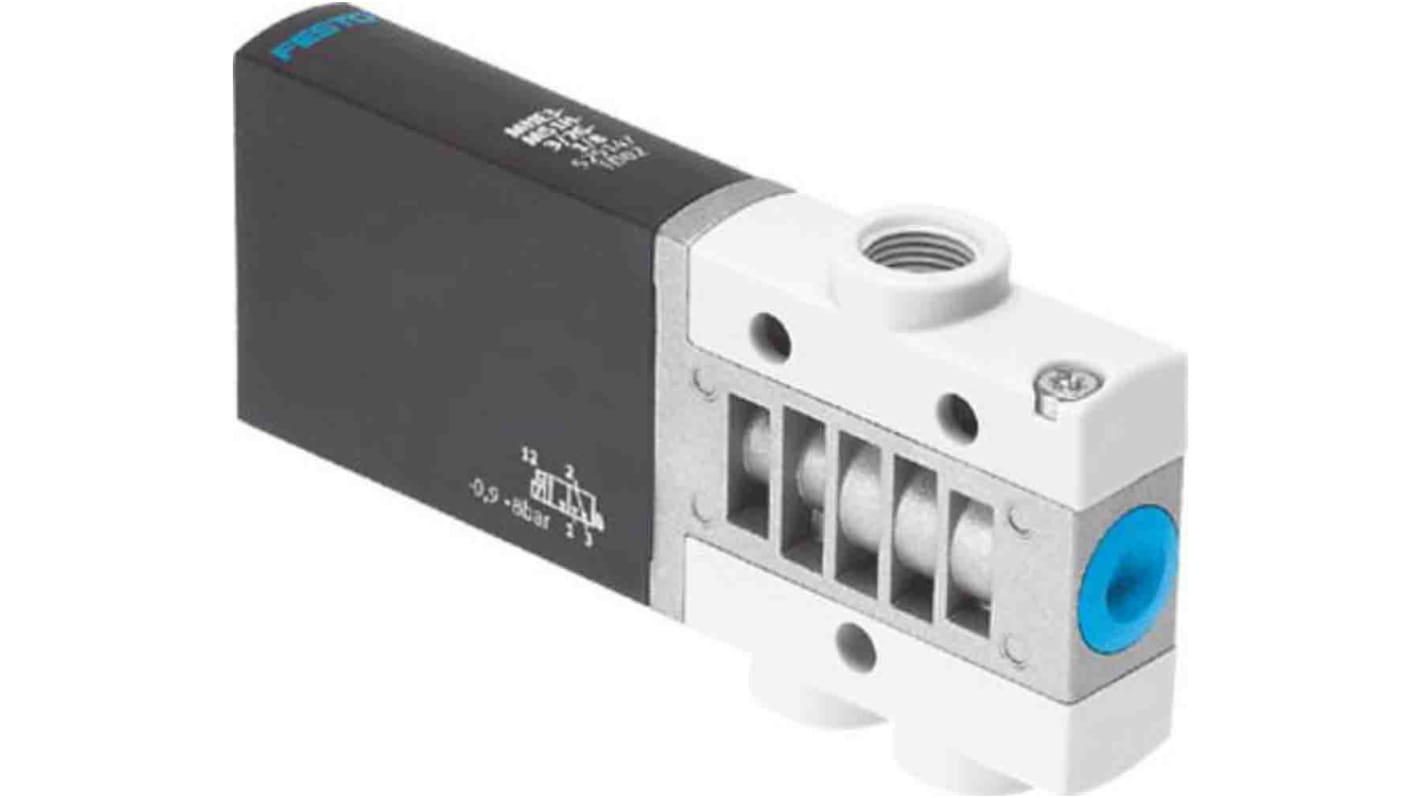 Festo Magnetventil, serie MHE3, G 1/8, 3/2 Closed, Monostable, Elektrisk, Hulmontering, 200l/min