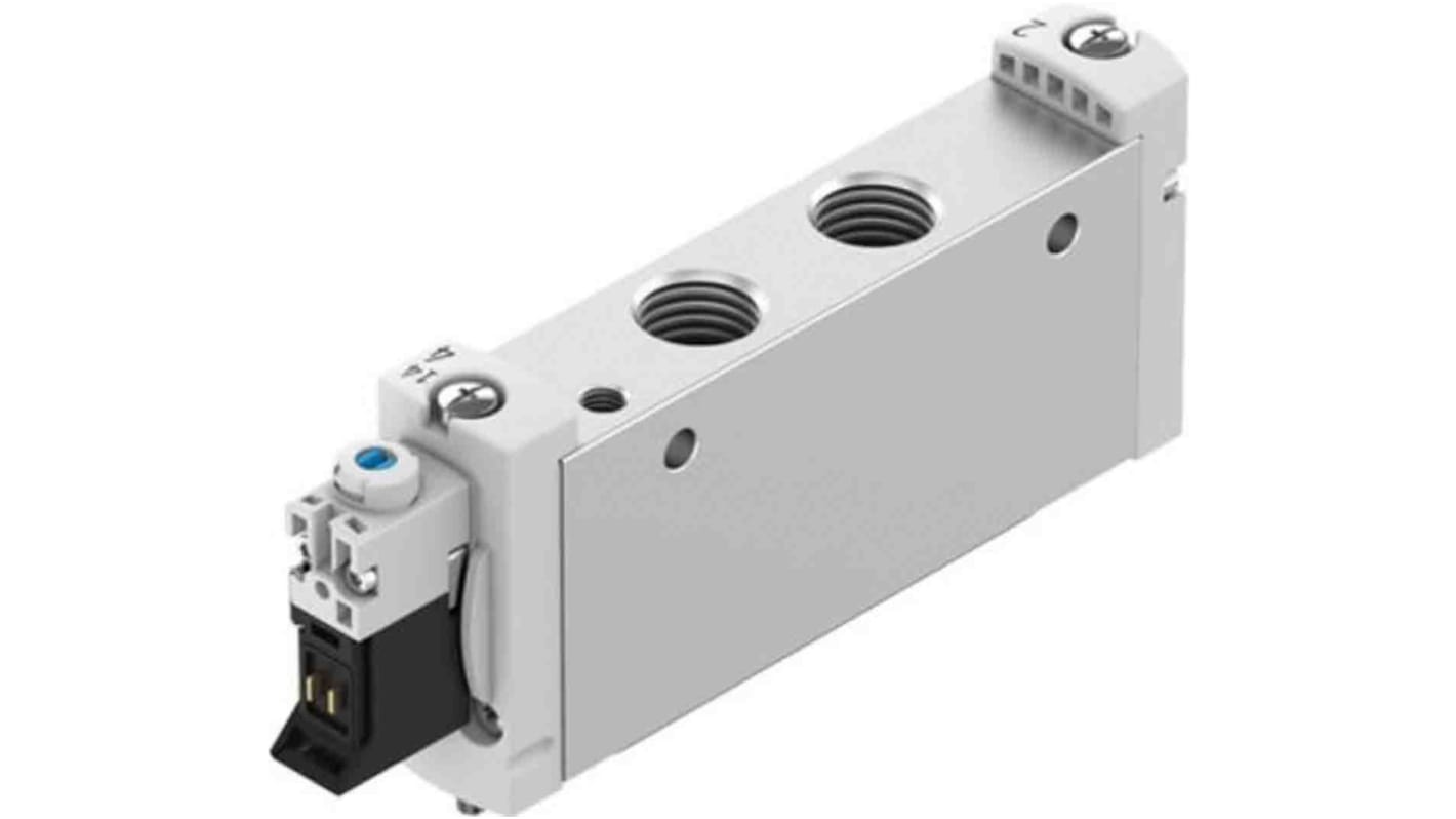 Elettrovalvola a Solenoide Festo, G 1/4, funzione 5/2 Monostable, azionamento Elettrico, 24V cc