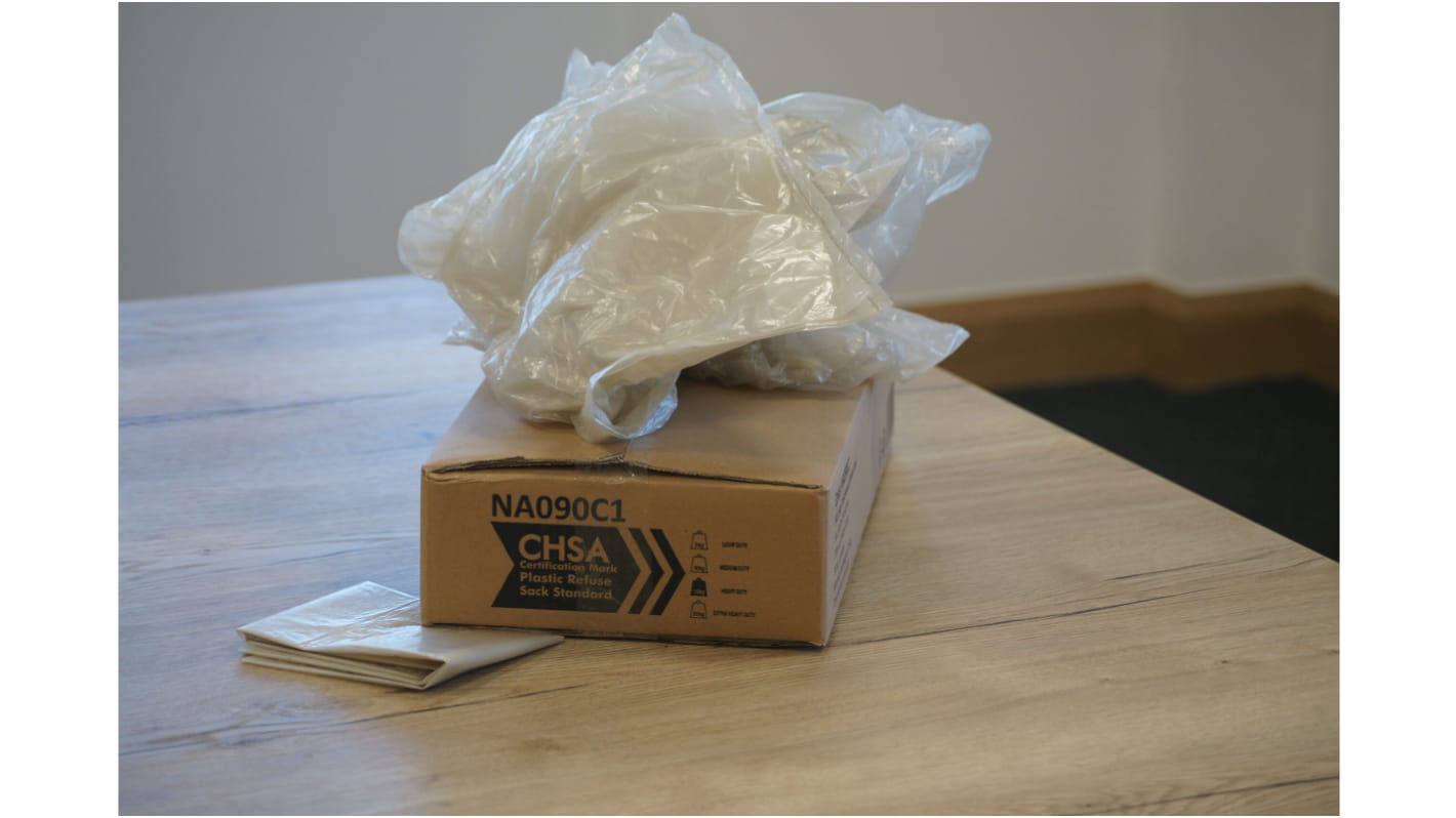 Cromwell Polythene Natural Polythene Refuse Sack, 90L Capacity, 200 per Package