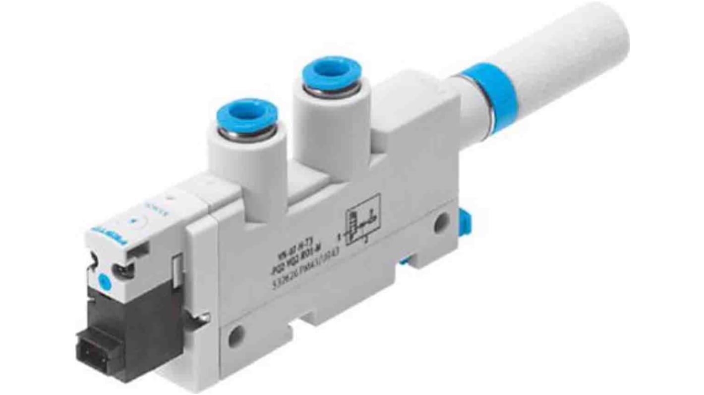 Pompa per vuoto Festo VN-10-L-T3-PQ2-VQ2-RO1-M, Ø ugello 0.95mm, pressione vuoto max -0.89bar, aspirazione max