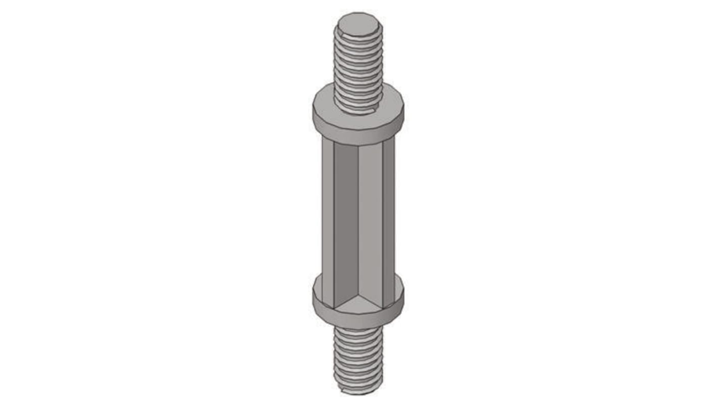 CBS-TMM-M4-04-01, 6.4mm High Nylon PCB Support Pillar for 4mm PCB Hole, 7.1mm Base