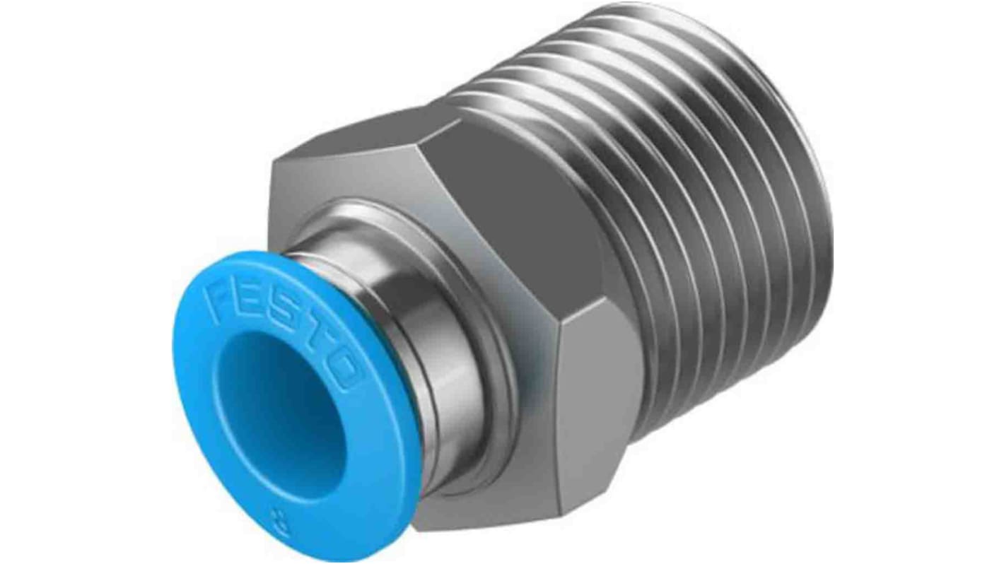 Adaptateur droit fileté Festo vers Enfichable, 8 mm G 3/8 Mâle