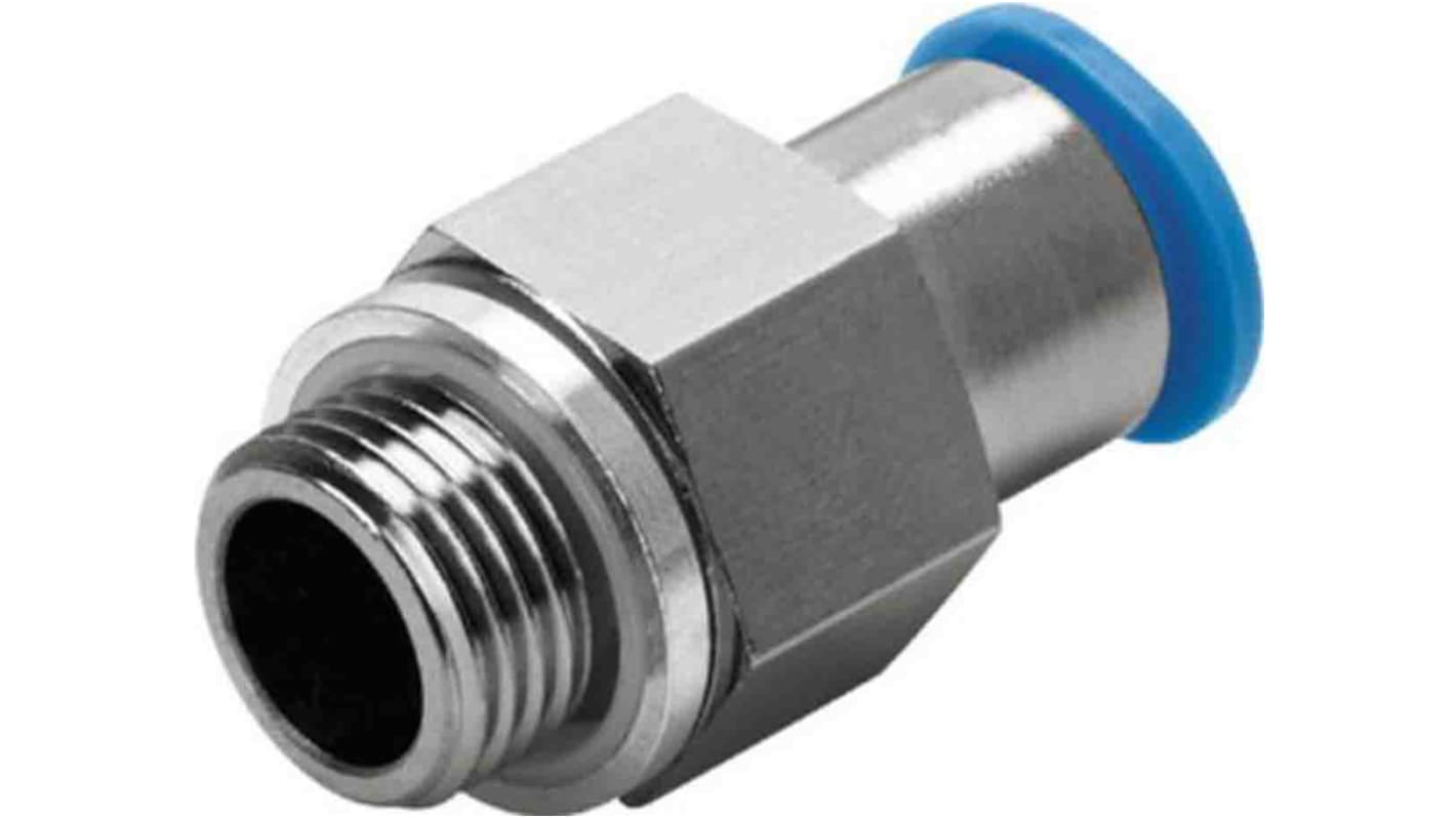 Festo QSMK Series Straight Threaded Adaptor, G 1/8 Male to Push In 4 mm, Threaded-to-Tube Connection Style, 186294