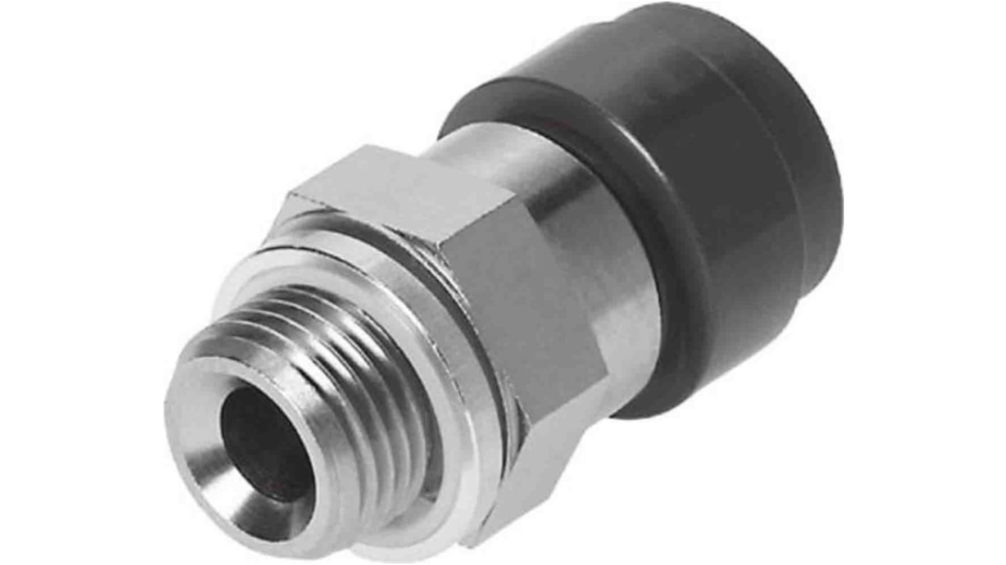 Festo Straight Threaded Adaptor, G 1/4 Male to Push In 6 mm, Threaded-to-Tube Connection Style, 186316