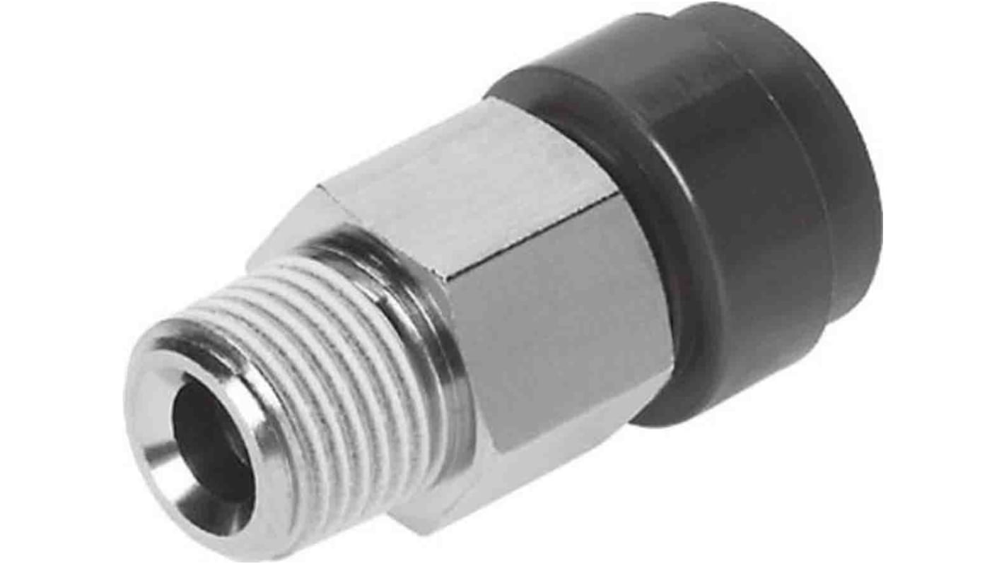 Festo Straight Threaded Adaptor, R 1/4 Male to Push In 8 mm, Threaded-to-Tube Connection Style, 160503
