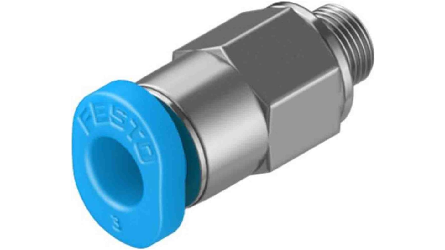 Festo QSM Series Straight Threaded Adaptor, M3 Male to Push In 2 mm, Threaded-to-Tube Connection Style, 133027
