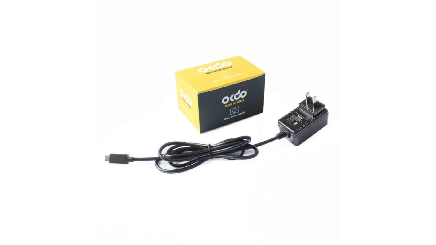 Okdo Raspberry Pi Power Supply, USB Type C with US Plug Type, 1.5m