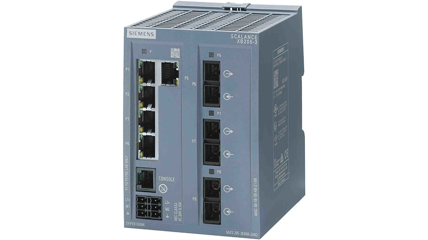 Siemens Ethernet-Switch 8-Port Managed Switch 117 x 109 x 80mm