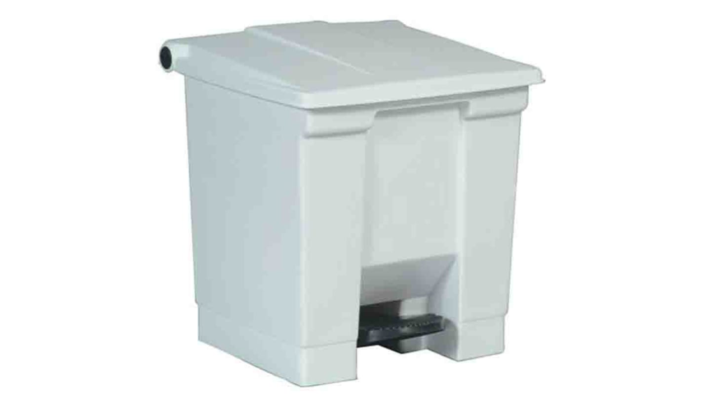 FG614300WHT Rubbermaid Commercial Products Legacy Step On 30L White Pedal Plastic Waste Bin RS