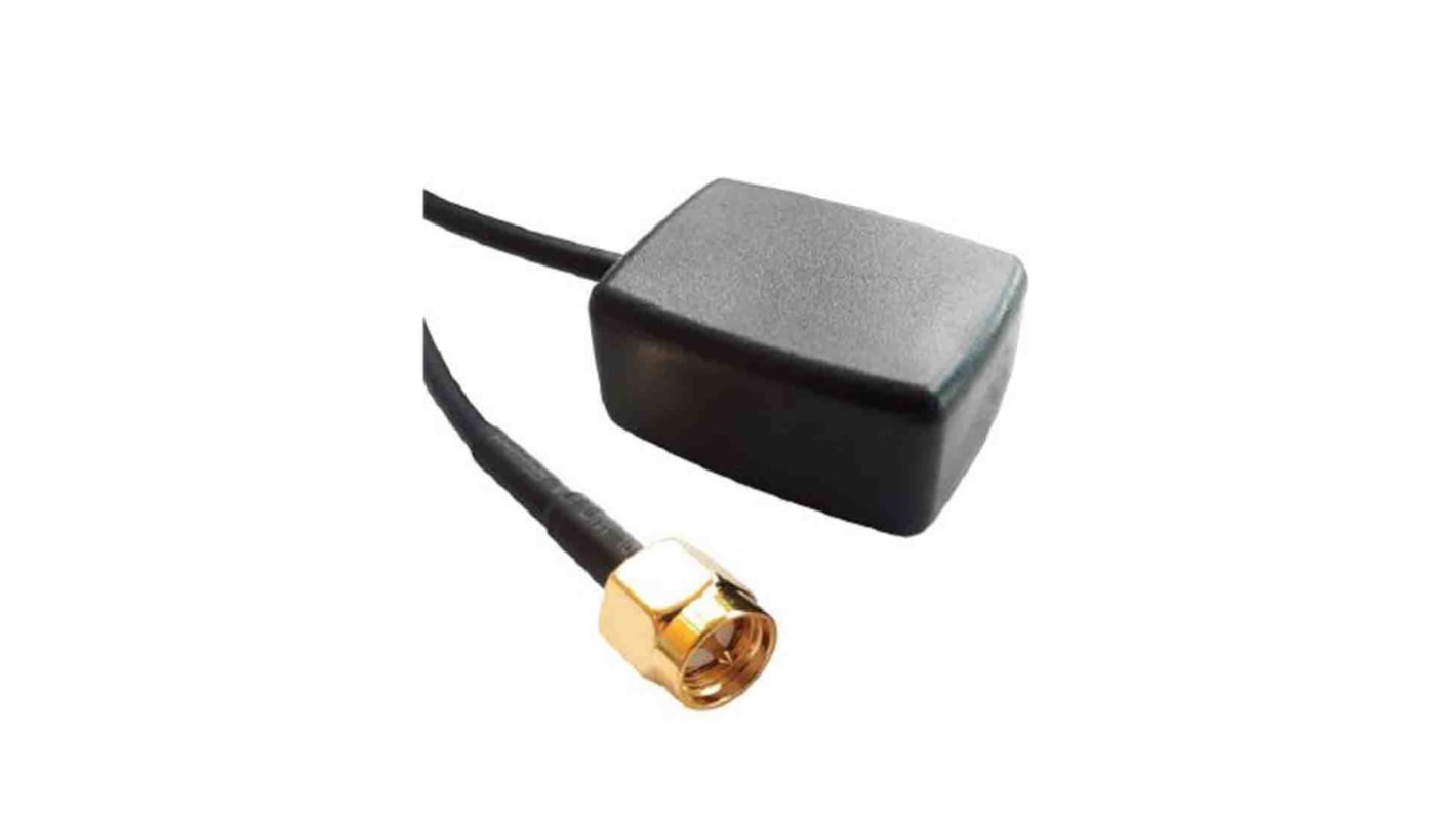 Siretta MIKE13/2.5M/SMAM/S/S/17 Square Omnidirectional GPS Antenna with SMA Connector, GPS