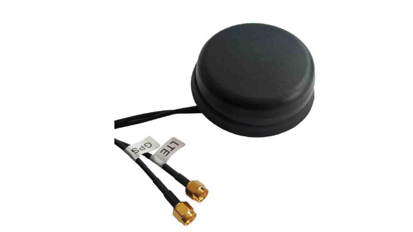 Siretta 3G (UTMS), 4G (LTE), GPS Multiband-Antenne, Extern, Rundstrahlantenne, 1575,42 MHz, Halter, SMA, Stecker mit