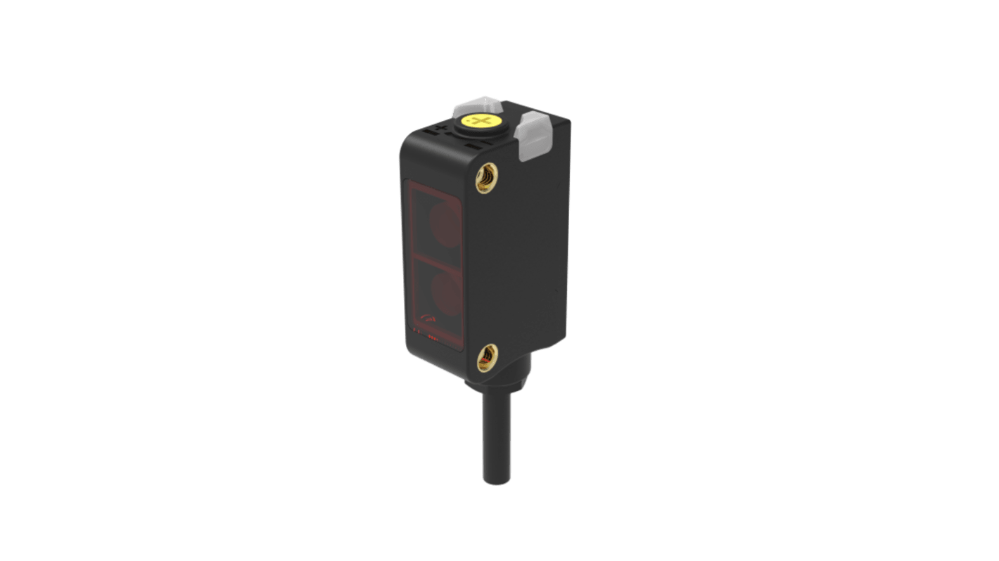 Fotocélula rectangular RS PRO, Sistema Supresión de Fondo, alcance 0,25 m, salida PNP NONC, Cable de 2 m, IP67