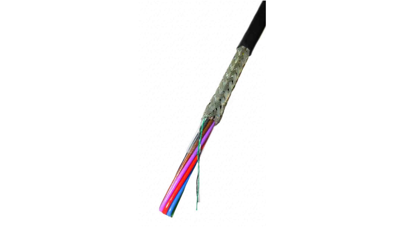 RS PRO Data Cable, 12 Cores, 0.22 mm², Screened, 24 AWG, 25m, Screened Shield