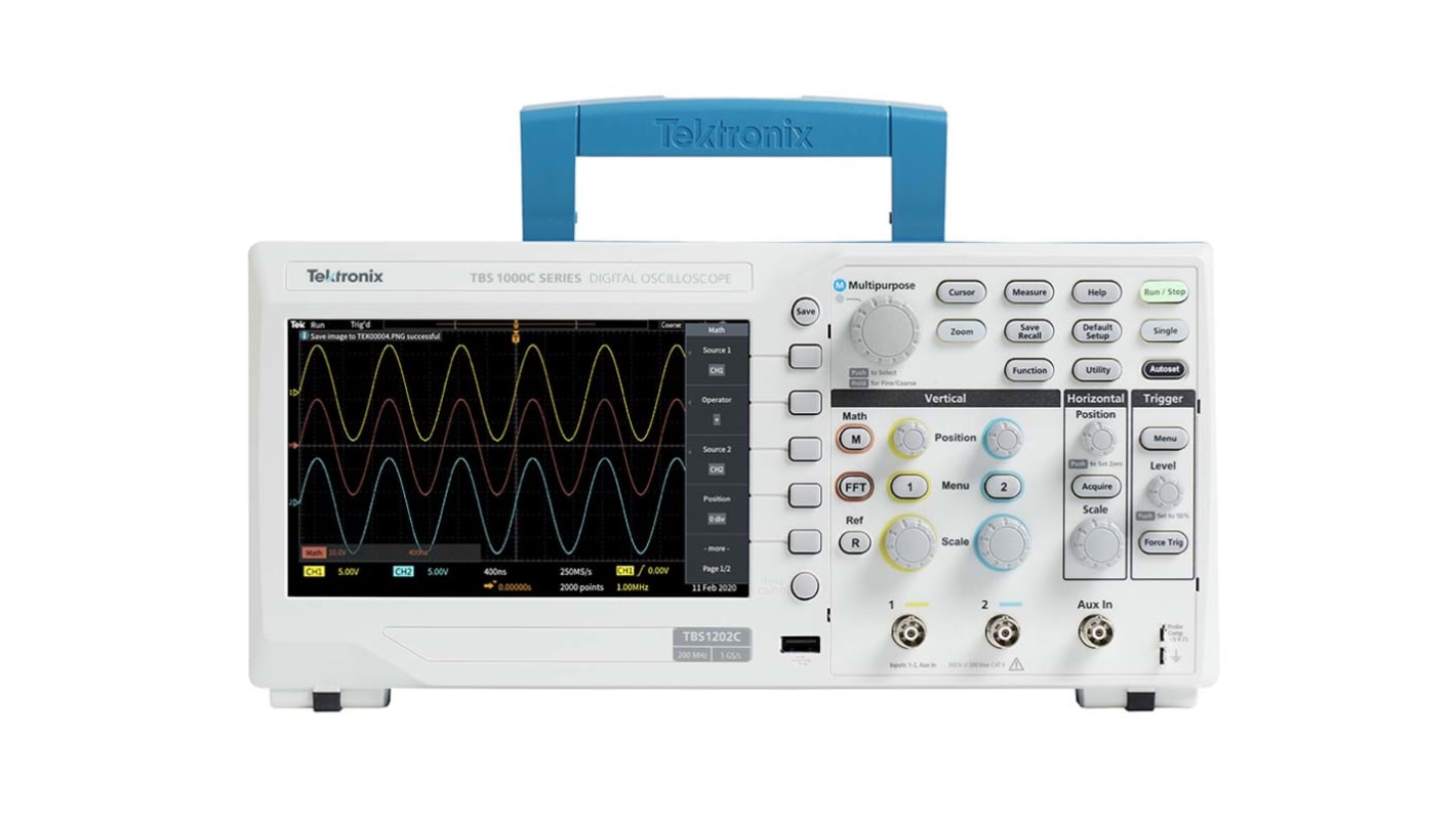 Tektronix TBS1072C TBS1000C Series Digital Bench Oscilloscope, 2 Analogue Channels, 70MHz