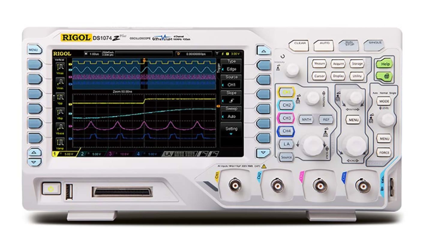 RIGOL, デジタルストレージ, ベンチ オシロスコープ, 70MHz 4アナログチャネル 16デジタルチャネル
