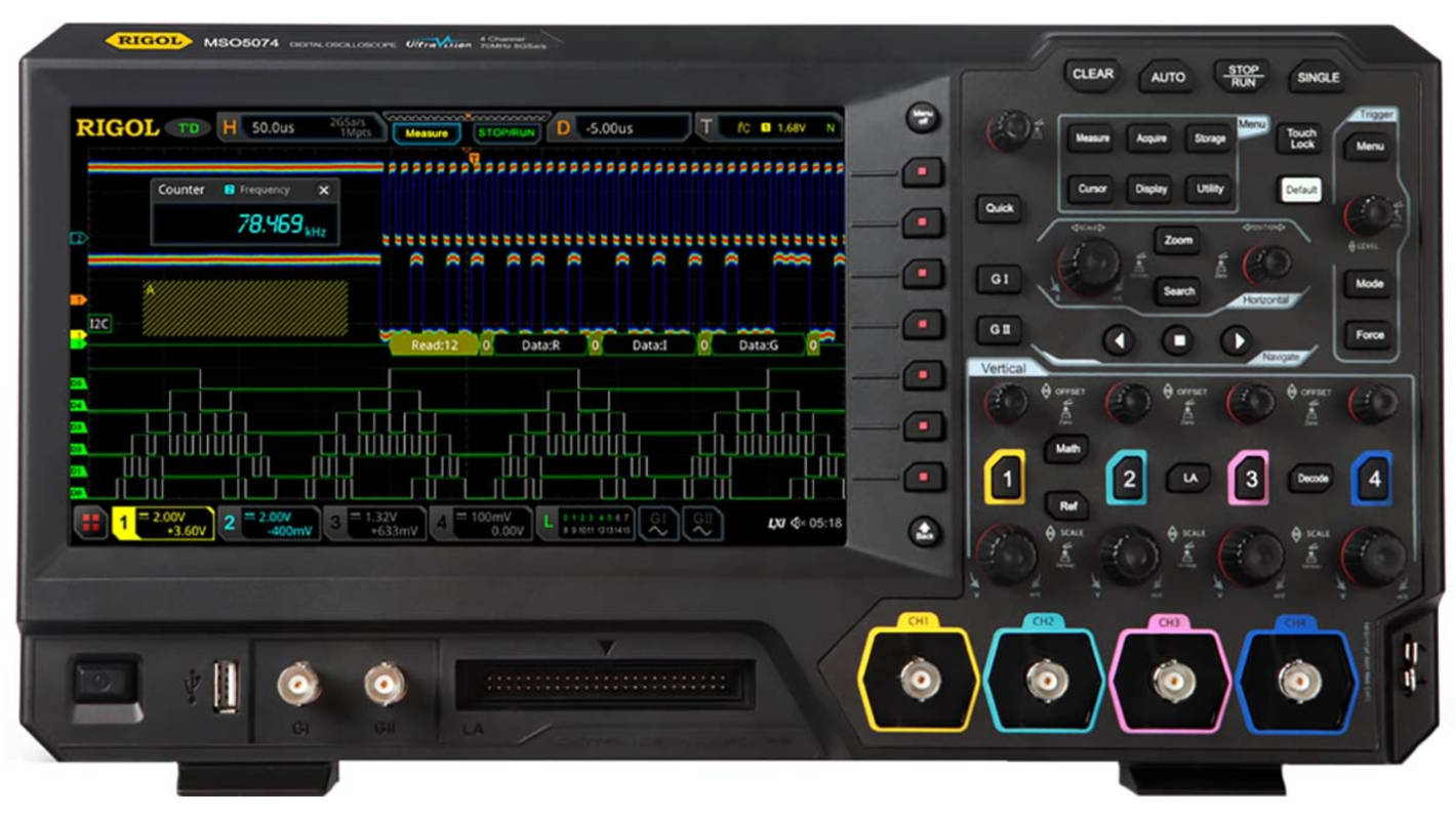 RIGOL, ミックスドシグナル, ベンチ オシロスコープ, 350MHz 4アナログチャネル 16デジタルチャネル