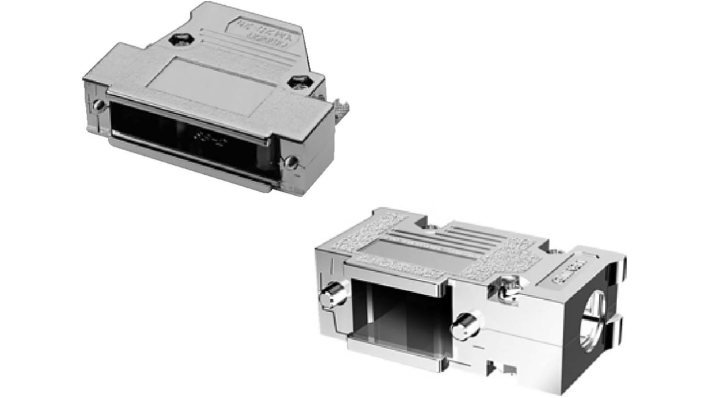 Omron XM2S Series Right Angle D Sub Backshell, 25 Way, Strain Relief
