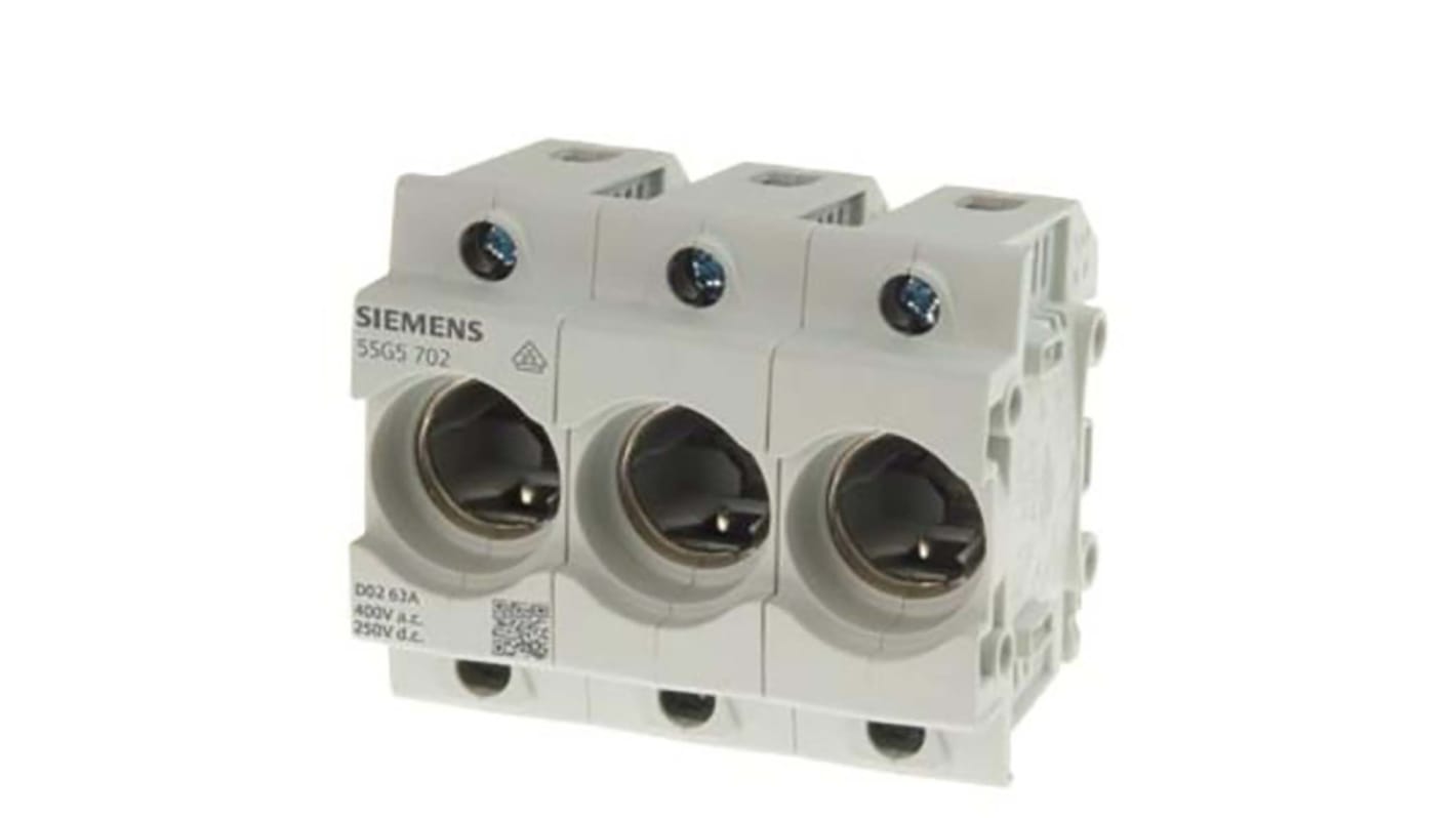 Siemens 16A Bottle Fuse Holder, 3P, 400V ac