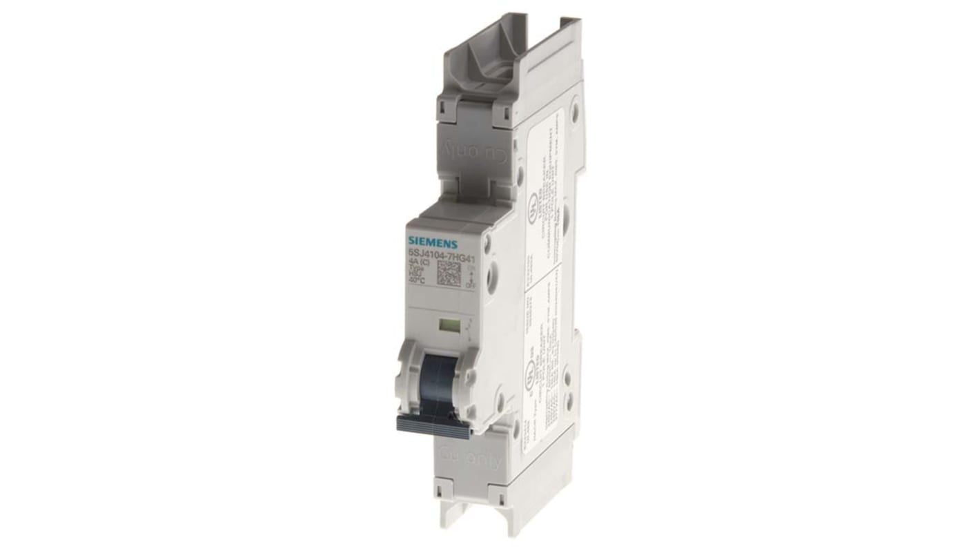 Disjoncteur Siemens 5SJ4 1P, 3A, pouvoir de coupure 14 kA, montage rail DIN