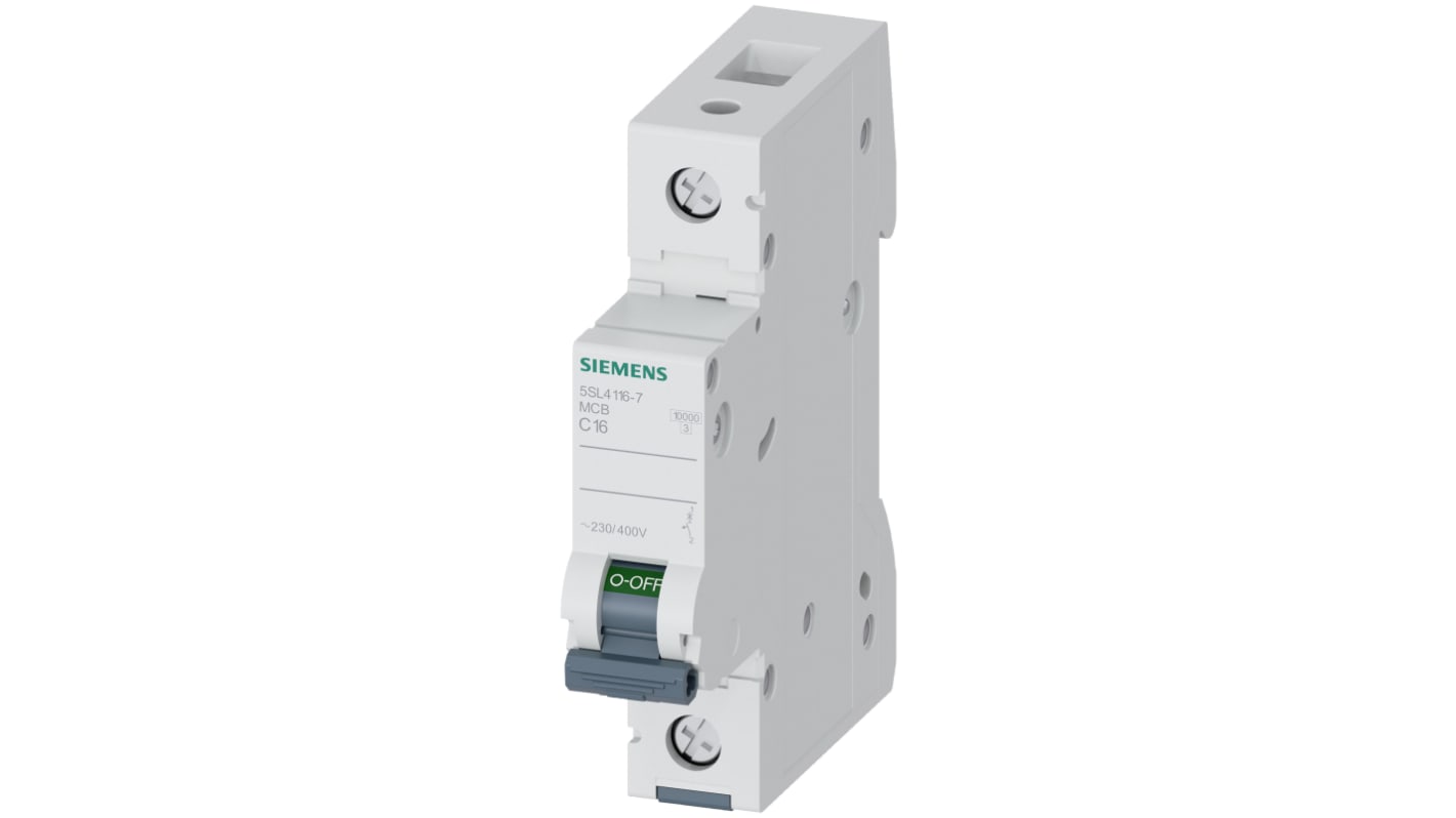 Interruttore magnetotermico Siemens, 1P 16A 10 kA, Tipo C
