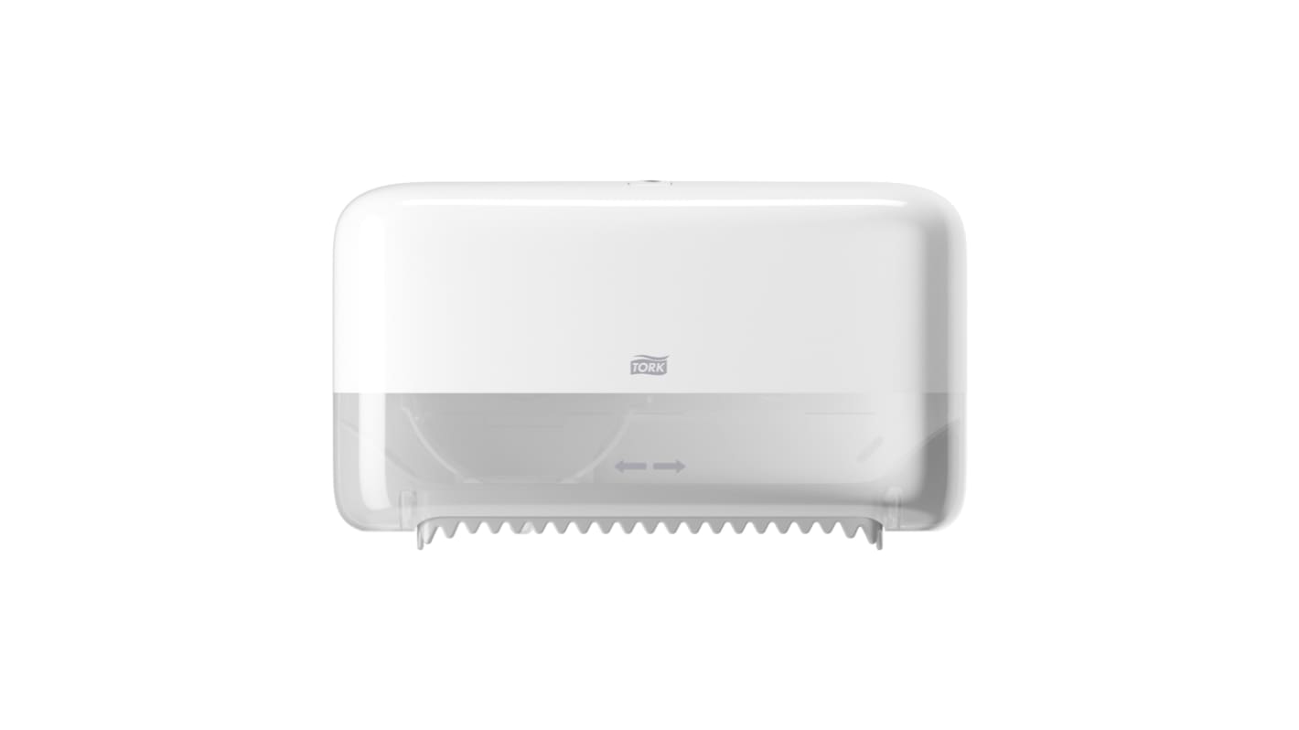 Tork White Plastic Toilet Roll Dispenser, 218mm x 140mm x 370mm