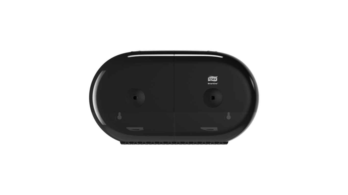 Dispensador de Rollos de Papel Higiénico Tork 682008 Negro Plástico Doble, 156mm x 221mm x 398mm Sí