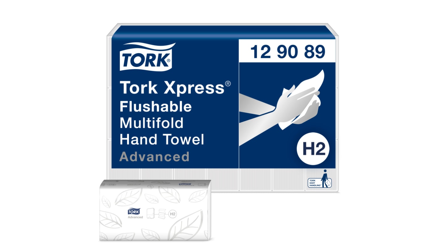 Tork Xpress® Folded White Paper Towel, 255 x 212mm, 2-Ply, 200 Sheets