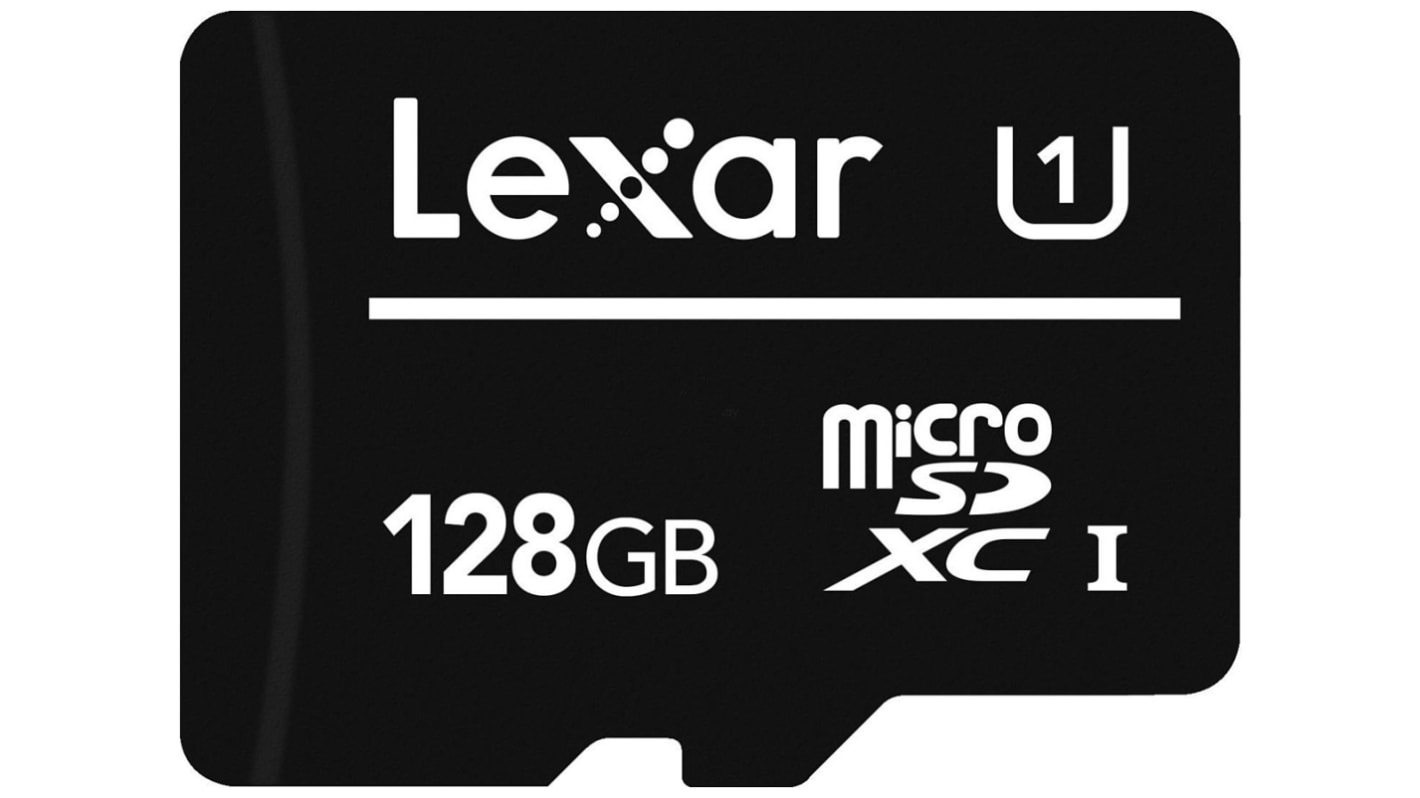 Lexar 128 GB 工业MicroSD卡, MLC, Class 10, 667x, -30 → +50°C, 667x SDXC系列