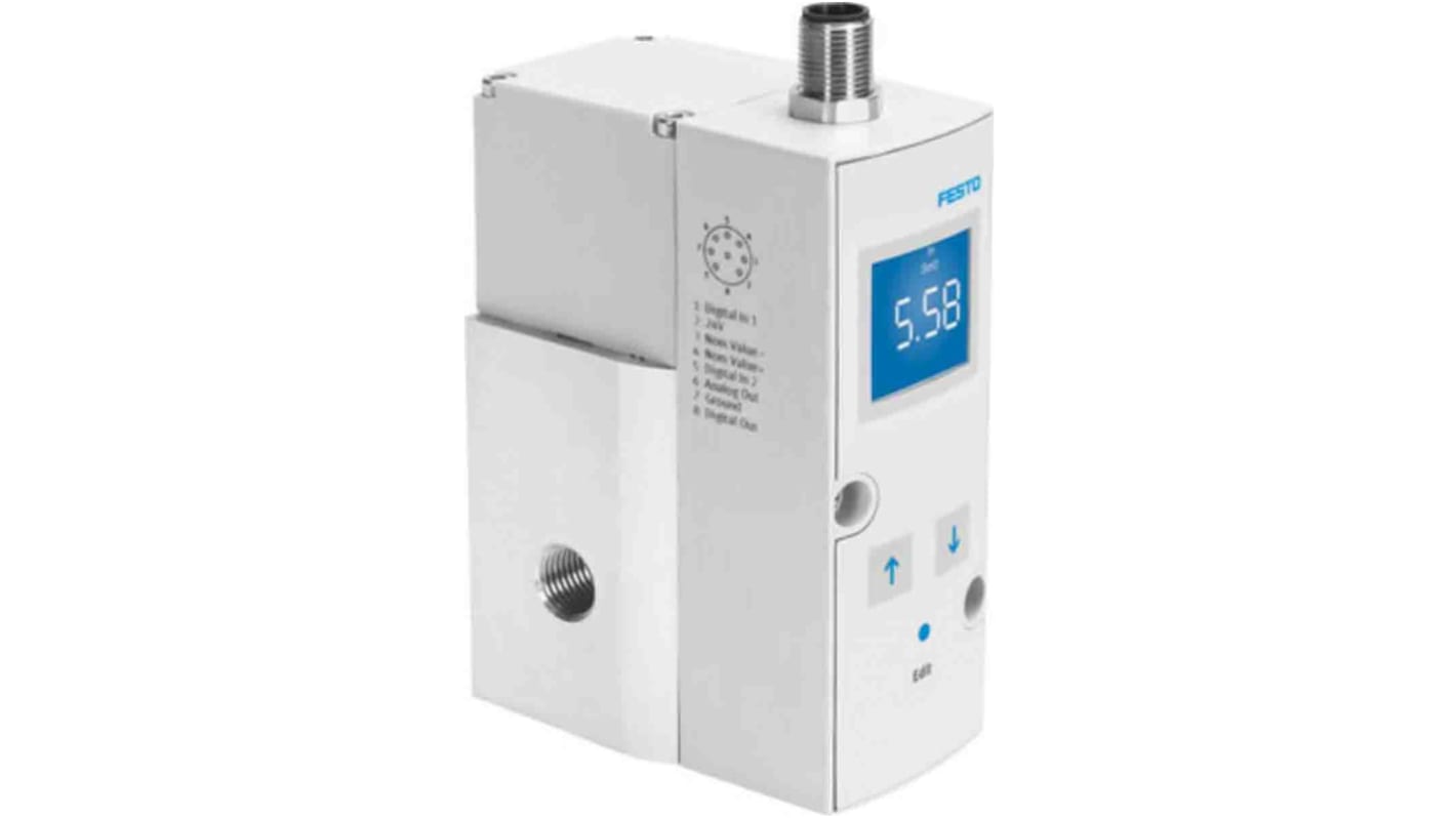 Festo 气动调压阀, 最大输入8bar, 出口压力0.06bar至6bar, G 1/4接口