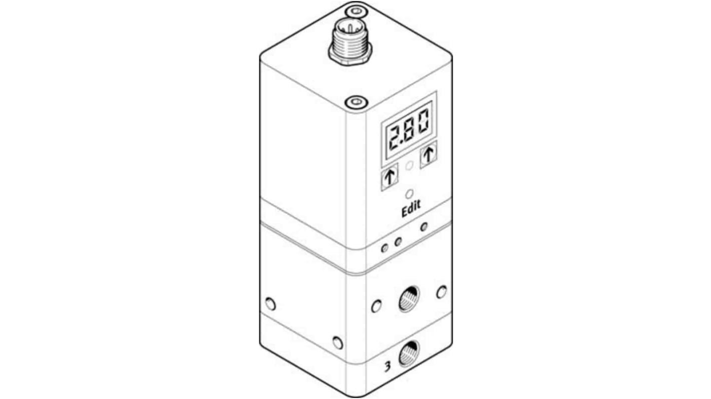 Festo G 1/8 Pneumatic Regulator - 0.1bar to 10bar, 11bar max. input, 557778