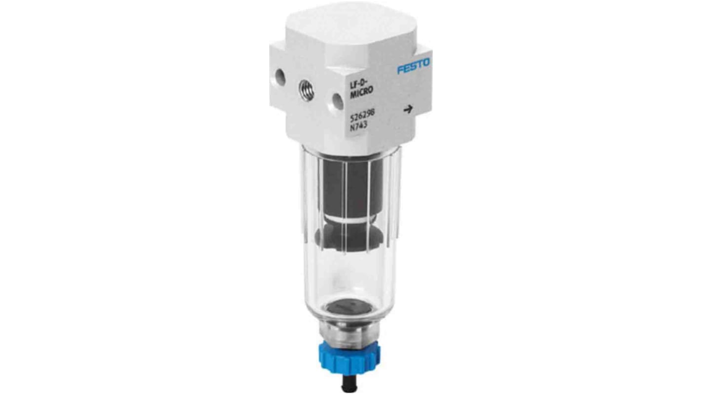 Festo D series 5μm M5 Pneumatic Filter 170L/min max with Semi Automatic drain