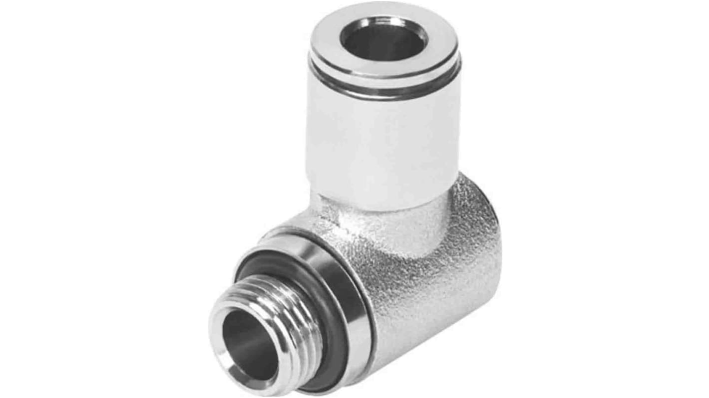 Festo Elbow Threaded Adaptor, G 1/8 Male to Push In 6 mm, Threaded-to-Tube Connection Style, 558819