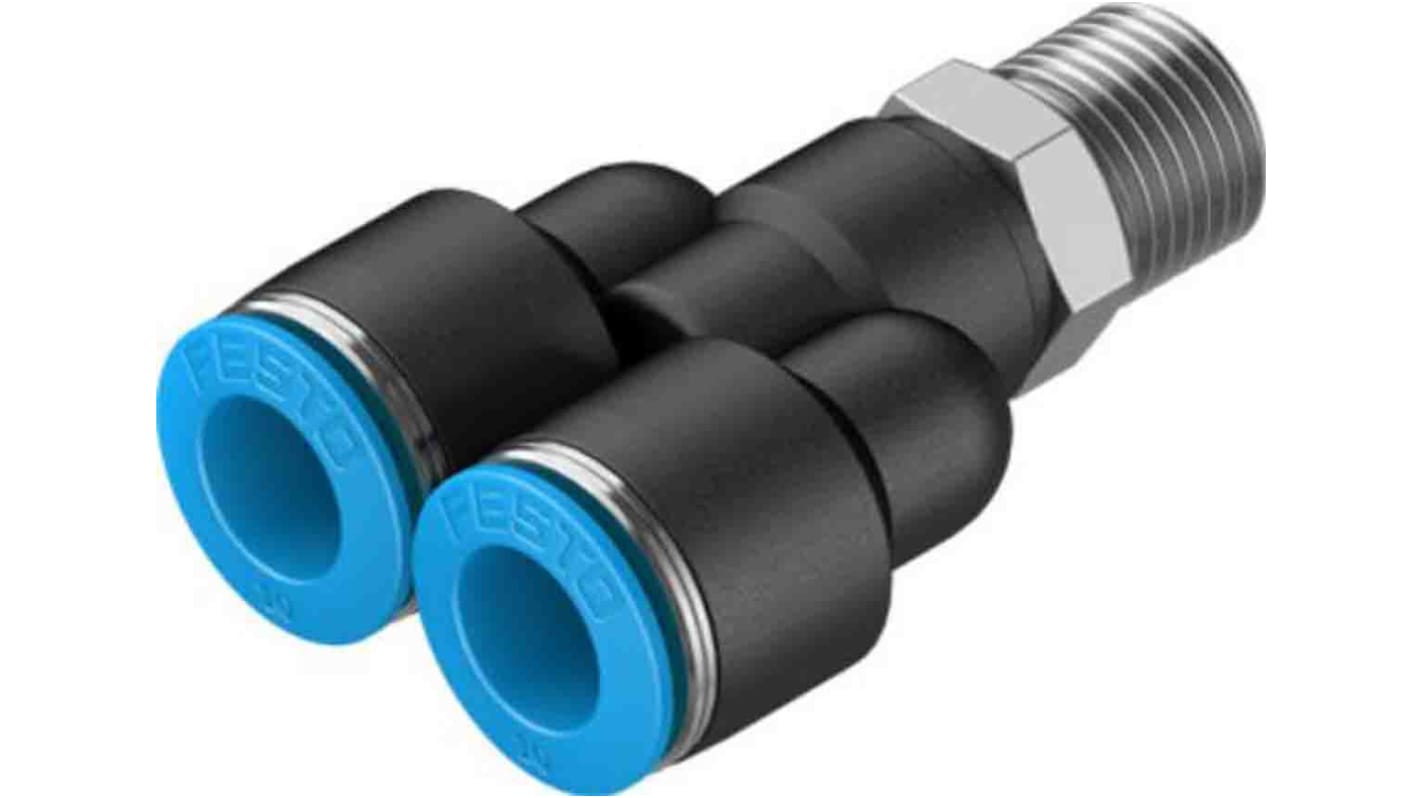 Adaptateur fileté en Y Festo vers Enfichable 10 mm Enfichable 10 mm