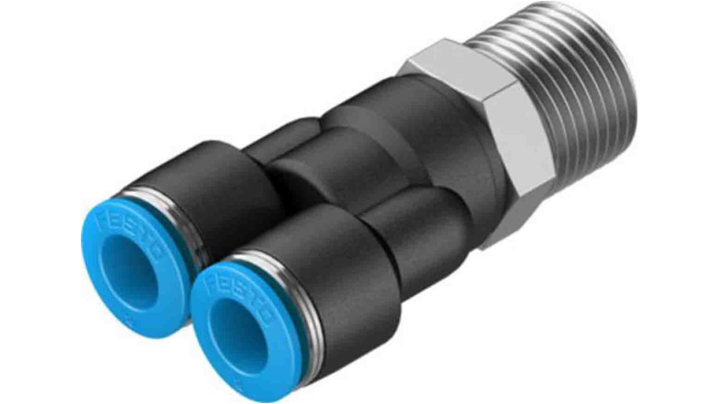 Festo Y Threaded Adaptor, Push In 8 mm to Push In 8 mm, Threaded-to-Tube Connection Style, 153143