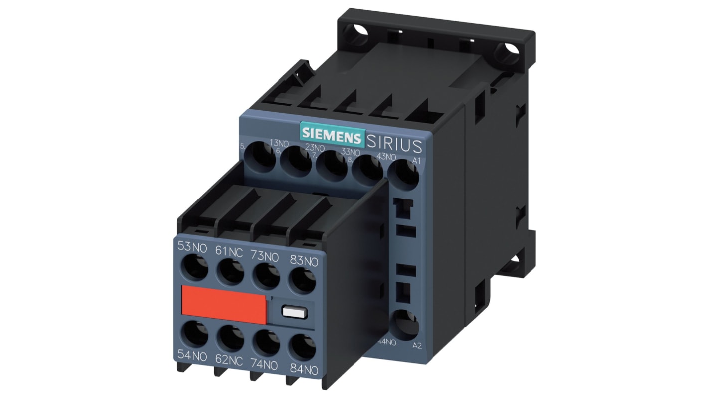 Przekaźnik pomocniczy 24 V DC Siemens 10 A 7NO + 1NC Szyna DIN Śruba 3RH2271-1BB40